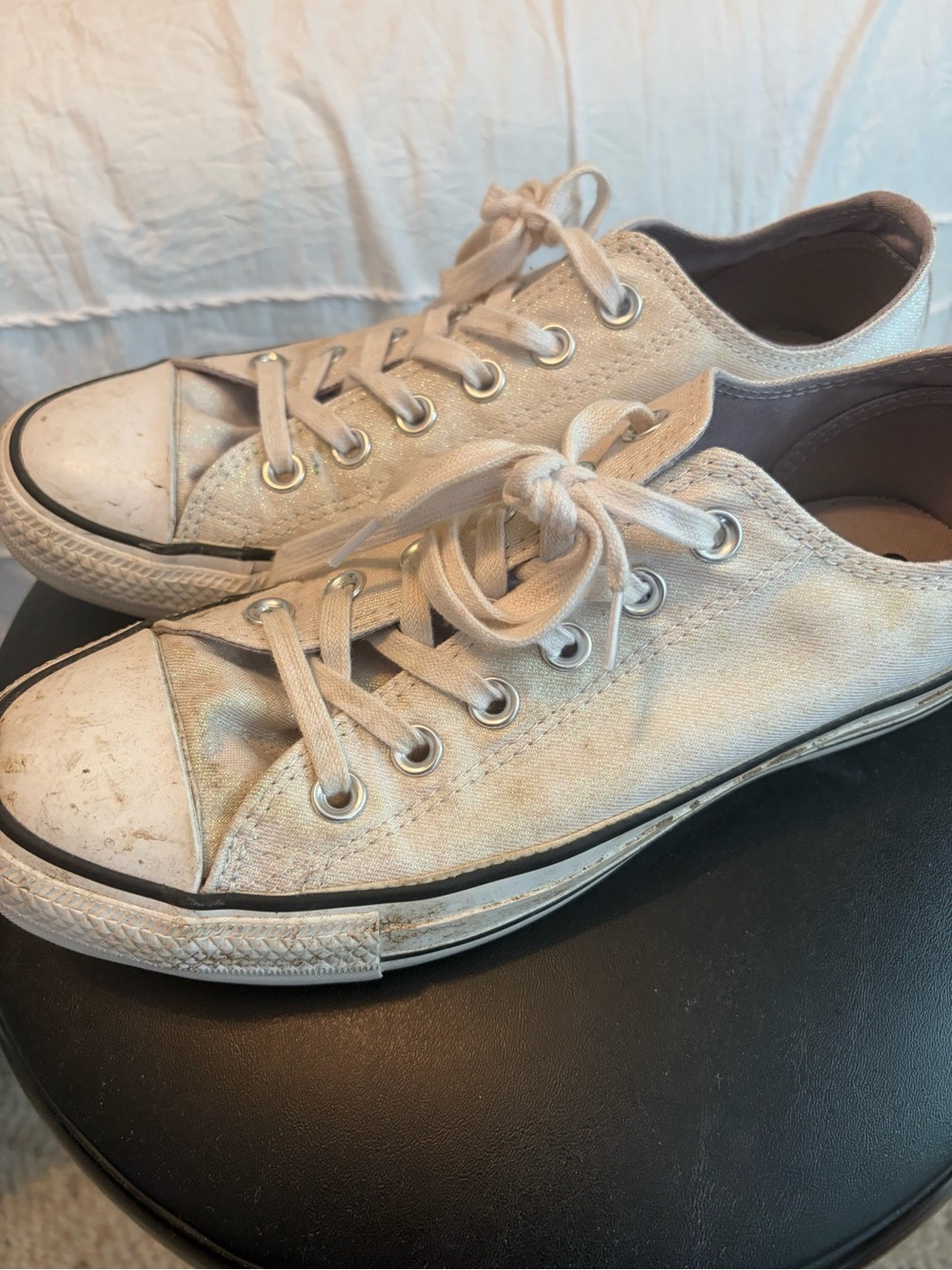 Classic Low-Top Converse Canvas Sneakers in Off-White